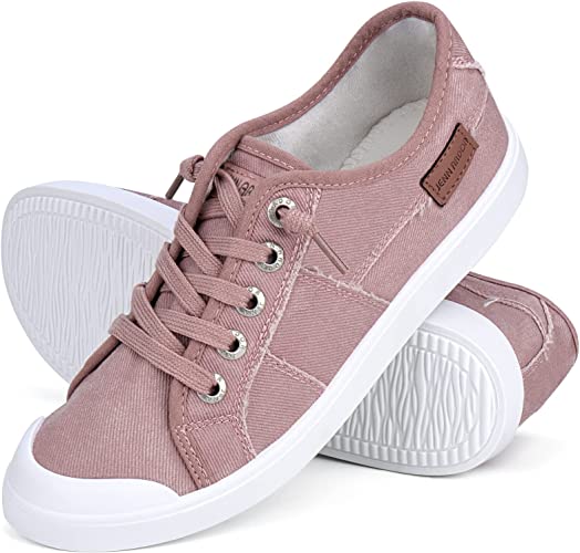 JENN ARDOR Womens Shoes Slip On Canvas Sneakers Fashion Comfortable Low-Top Casual Walking Shoes