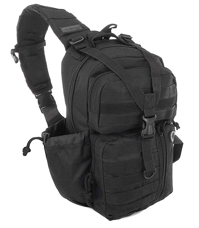 Nexpak USA TL318 Tactical Gear Molle 2L Hydration Ready Outdoor Sling Shoulder Strap Bag