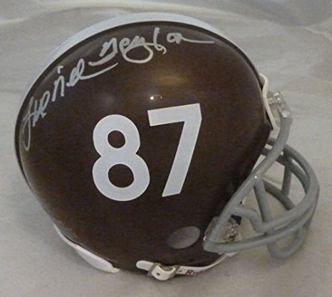 Lionel Taylor Autographed Denver Broncos Brown Riddell mini helmet