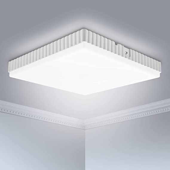 LED Ceiling Lights, SOLMORE 24W 2200LM Bathroom Lights, 6000K Daylight White, IP54 Waterproof, Square Modern Embedded Ceiling Lights, for Bathroom Bedroom Kitchen Living Room Hallway Balcony