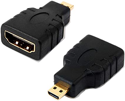 Gleewin [2-Pack] Micro HDMI to HDMI Adapter, Male to Female Gold Plated Adapter