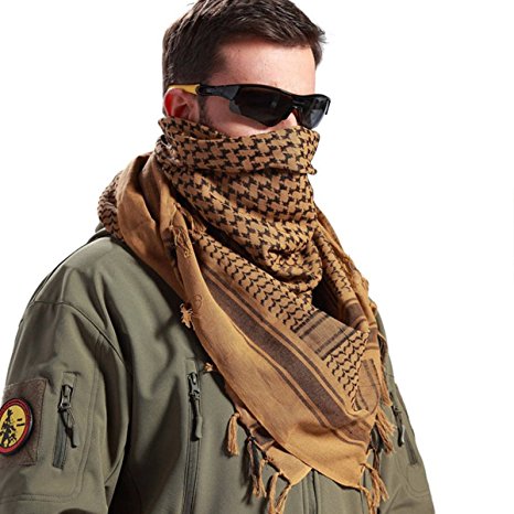 FREE SOLDIER 100% Cotton Military Shemagh Tactical Desert Keffiyeh Head Neck Scarf Arab Wrap