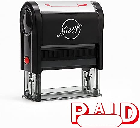 Miseyo Paid Self Inking Rubber Stamp - Red Ink