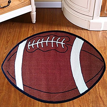 Kids Sports Football Shape Area Rug Actual Size (4'3x6'6)