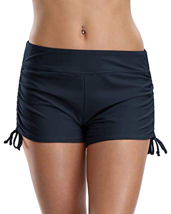 ATTRACO Women's Solid Swimwear Boardshorts Active Sports Swimsuit Tankini Bottom