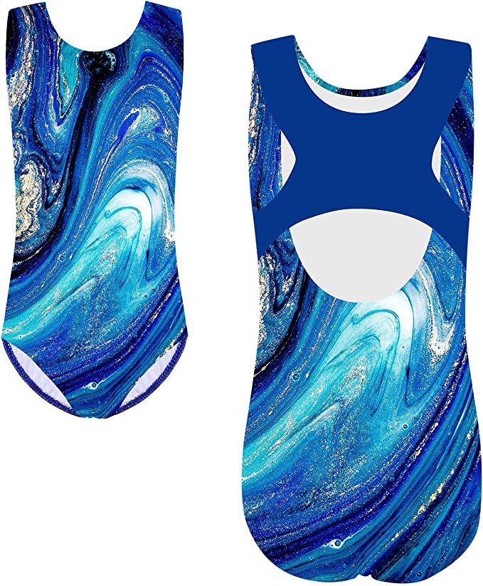 TFJH E Gymnastics Leotards for Girls Sparkle Athletic Clothes Activewear One-piece