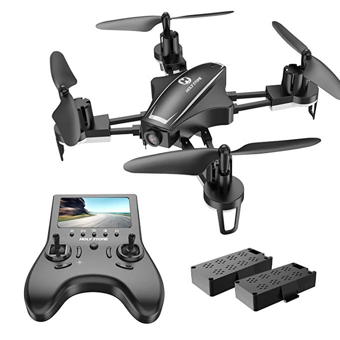 Holy Stone Racing Drone with HD Camera for Adults Beginners, Quadcopter with 120°FOV 720P FPV Camera, 5.8G Real Time Live Video Transmission, Built-in LCD Screen, High Speed, Auto-Hover, Bonus Battery