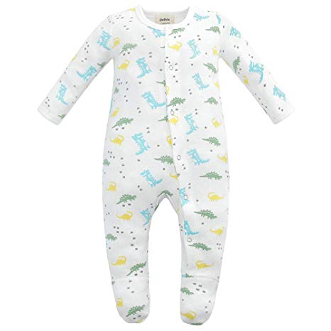 Owlivia Organic Cotton Baby Boy Girl Sleep ‘N Play/Coverall, Long Sleeve (Size 0-18M)