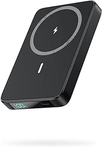 Magnetic Portable Charger Power Bank,Compact 10800mAh LCD Display Wireless Portable Charger,20W PD USB-C in&out Battery Pack Compatible with Magsafe,iPhone 15/15 Plus/15 Pro/15 Pro Max/14/13/12 Series