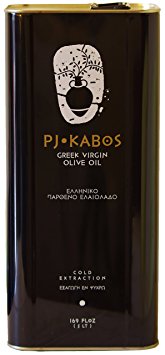 2016/17 FRESH Harvest PJ KABOS Greek Virgin Olive Oil X-LARGE 1.32 Gallon Tin (169Floz) | Great value for everyday cooking | Pure, 100% Greek Virgin Olive Oil