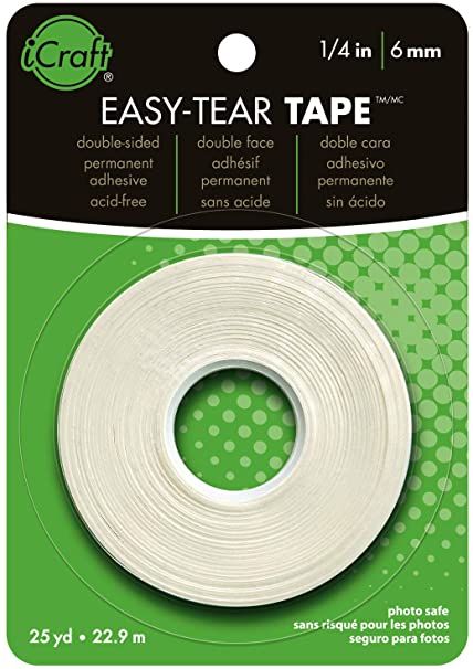 iCraft Easy-Tear Double-Sided Adhesive Tape, 1/4" x 25 Yards