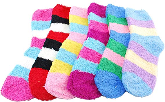 Women's Soft and Warm Fuzzy Sock Packs (One Size Fits Most 13 ) (5 Pack Fuzzy)