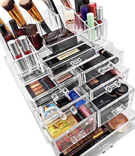 Sorbus® Acrylic Cosmetics Makeup and Jewelry Storage Case Display Sets –Interlocking Drawers to Create Your Own Specially Designed Makeup Counter –Stackable and Interchangeable