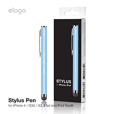 elago® Stylus [Clip][Pastel Blue] - [Reliable][Simple Design][PenClip] - for iPad, iPad Pro, iPad Mini and iPhone