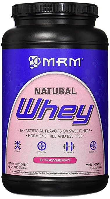 MRM Natural Whey Protein, Strawberry, 2.0 Pound