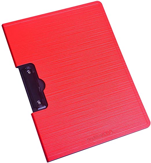 Rancco Clipboard A4 File Holder Document Organizer, Frosted PP Hardboard Letter Size Drawing Writing Pad, Document Folder Clip Sketching Board (Red)
