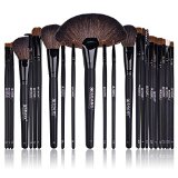 SHANY Studio Quality Natural Cosmetic Brush Set with Leather Pouch 24 Count