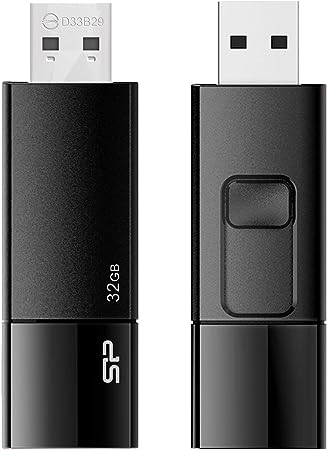 シリコンパワー USBメモリ 32GB USB3.0 スライド式 Blaze B05 ブラック SP032GBUF3B05V1K