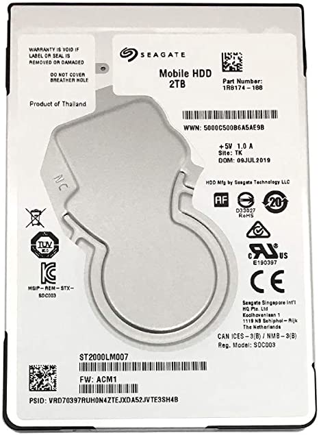 Seagate Mobile HDD ST2000LM007 2TB 128MB Cache SATA 6.0Gb/s 2.5inch Internal Notebook Hard Drive - 2 Year Warranty