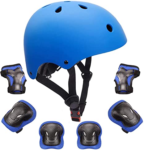 Kids Bike Helmet Toddler Helmet Boys Girls Kids Knee Elbow Pads Wrist Guards Pads Years Kids Protective Gear Set Skateboard Cycling Scooter Sports 7Pcs