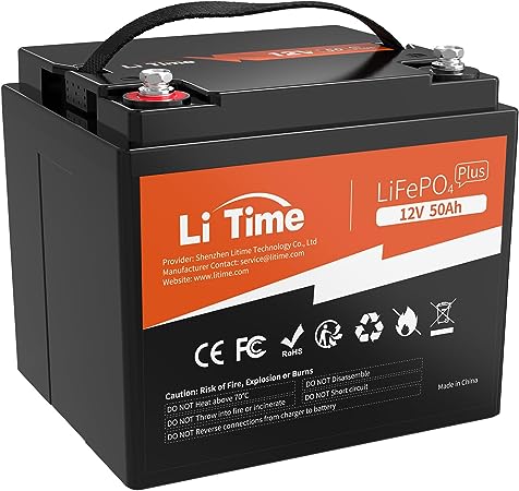 LiTime 12V 50Ah LiFePO4 Lithium Ion Battery, Ideal Replacement for 12V 100Ah AGM Battery, More Efficient Output & Much Lighter, 4000  Cycles, Perfect for Boat, Marine, Trolling Motor, Camping, etc.