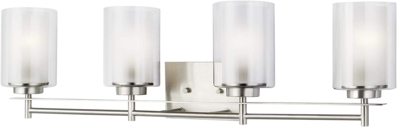 Generation Lighting 4437304-962 Elmwood Park Four - Light Wall/Bath Vanity Style Fixture, Brushed Nickel