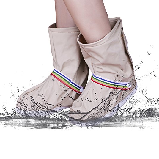 Rain Shoe cover, Rain Boot Waterproof with Velcro and Adjustable Tied Rope Defend for Rain, Snow, Mud