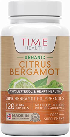 Organic Citrus Bergamot Extract - 120 Capsules - High Strength 38% Bergamot Polyphenols - 500mg - Clinically Studied BPF® - UK Made Supplement - Zero Additives - GMP Standards - Vegan