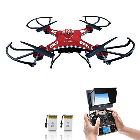 RC Quadcopter, Potensic® 5.8GHz FPV Monitor 4CH 6-Axis Gyro RC Quadcopter Drone with HD Camera, 3D Flips Function