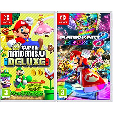 New Super Mario Bros. U Deluxe   Mario Kart 8 Deluxe - Two Game Bundle - Nintendo Switch