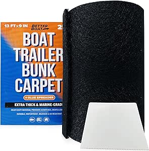 Boat Trailer Bunk Carpet for Boat Trailers Black Marine Carpet Boat Bunk Carpet for Trailer Bunk Board Runners Boat Carpet & Boat Lift Bunk Carpeting Replacement Bunker Material Covers