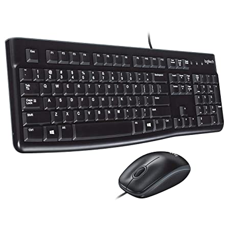 Logitech MK120 Wired Keyboard and Mouse Combo (Black)