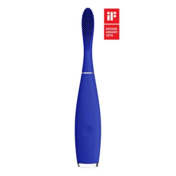 FOREO ISSA Rechargeable Electric Toothbrush, Complete Oral Care Solution with Soft Silicone Bristles for Gentle Gum Massage, Cobalt Blue