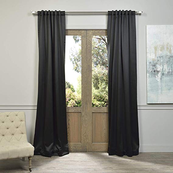 Half Price Drapes BOCH-190303-108 Room Darkening Curtain, Jet Black