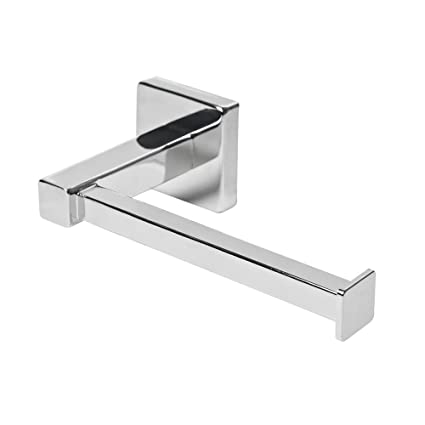 Home Treats Square Silver Bathroom Toilet Roll Holder