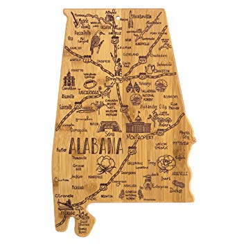 Totally Bamboo Alabama State Destination Bamboo Serving and Cutting Board