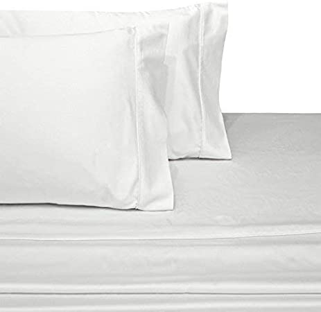 Online Bedding Linen 800 Thread Count 100% Egyptian Cotton 18 Inches Deep Pocket Sheet Set, White Solid King Sheets 4 Piece Set