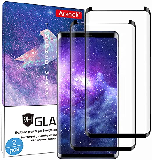 Galaxy Note 9 Screen Protector, (2-Pack) Tempered Glass Screen Protector [Force Resistant up to 11 pounds] [Easy Bubble-Free] [Case Friendly] for Samsung Note 9