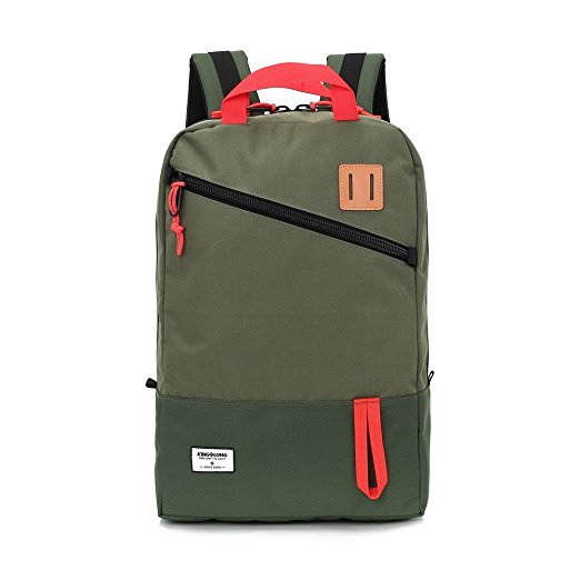 KINGSLONG Waterproof Laptop Backpacks Business Casual Backpack Daypack Travel Rucksack Hiking Outdoor Knapsack School Shoulder Bags for Adult (10 inch, Splice Green)