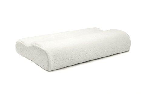 ZQ Comfort Memory Foam Therapeutic Design Cervical Bed Pillow Contour Pillow - Machine Washable Internal and External Cover - For Back and Side Sleepers (Standard) (WHITE)