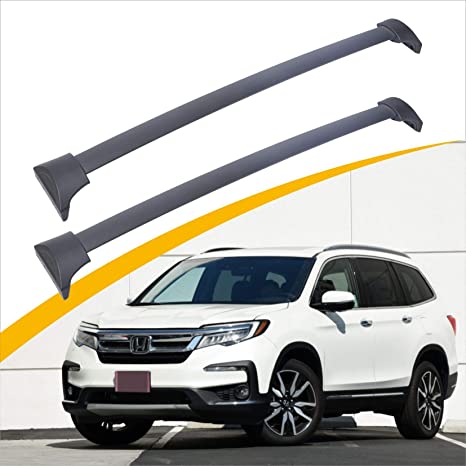 Rycom Roof Rack Cross Bar Rail Black Compatible with Special for Honda Pilot with Side Rails 2016 -2021, Factory Style Black Cross Bar Bars Luggage Carrier