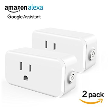 Alexa Smart WiFi Plug Mini - Maxcio 15A Wifi Socket Outlet (2 Packs) with Energy Monitoring, Works with Alexa and Google Assistant, Control Your Lights, Appliances from Your Phone