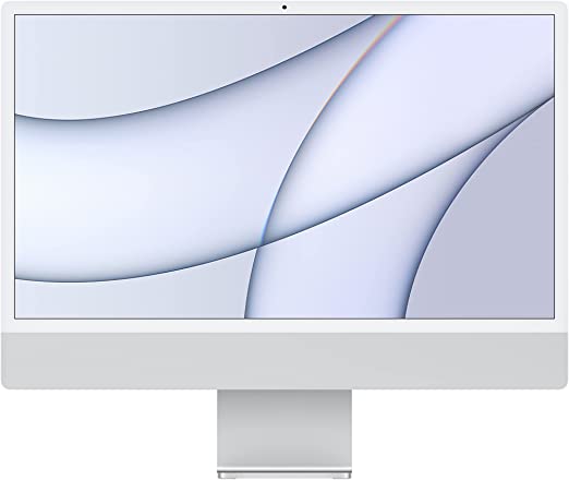 2021 Apple iMac (24-inch, Apple M1 chip with 8‑core CPU and 7‑core GPU, 8GB RAM, 256GB) - Silver - English