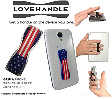 LoveHandle (originally SlingGrip) - The American Flag - US Flag on Blue Base - Love Handle Universal Grip For Mobile Devices - TRENDE