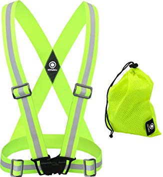 High Visibility Reflective Vest - Safety Reflector Strips Bands - Reflective Running Gear for Men and Women for Night Running, Biking, Walking