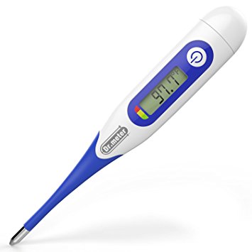 Dr.meter MT-4333 Fast Reading Digital Thermometer for Oral Rectal and Underarm Use with Flexible Tip and Fever Body Temperature Indicator for Baby, Adult & Children