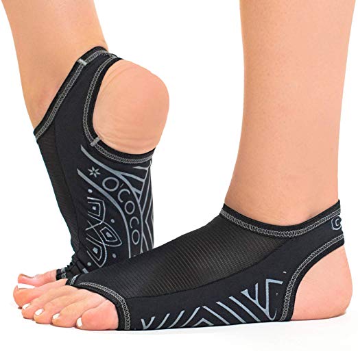 OCOCOcolors grip yoga pilates barre dance socks - non slip - open toe for yoga & ballet