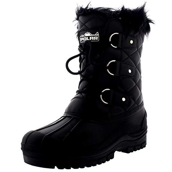 Polar Products Womens Mid Calf Mountain Walking Tactical Waterproof Boots