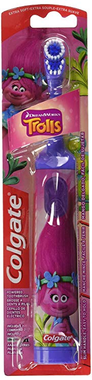 Colgate Kids Battery Powered Toothbrush, Trolls, Extra Soft, 1 Count