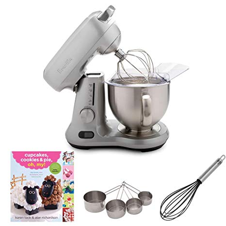 Breville BEM800XL Scraper Mixer Pro 5-Quart Die-Cast Stand Mixer Includes 8-Inch Whisk, Stainless Steel Measuring Cup Set and Cookbook